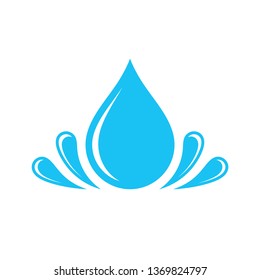 Clear water drops - concept icon blue sign vector illustration. Abstract sign. Graphic design element.