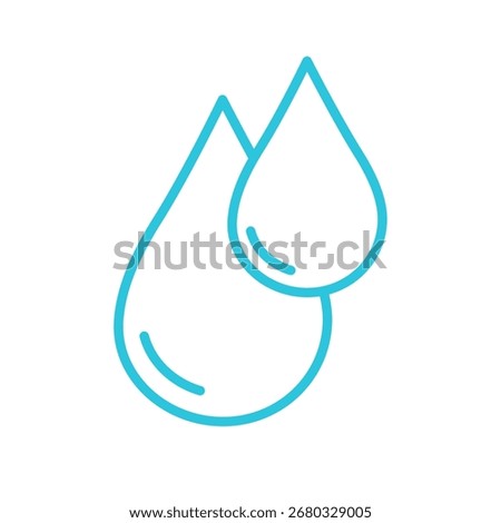 Clear Water Drops Icon. Isolated on white background. Blue icon