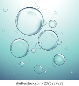 Agua transparente con burbujas realistas