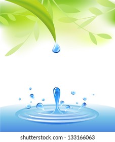 Clear water, vector illusration