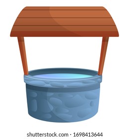 Clear water well icon. Cartoon of clear water well vector icon for web design isolated on white background