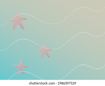 Clear waterfront beach with starfish visible from the surface