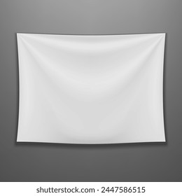 Clear White Banner With Light Folds And Shadow. EPS10 Vector