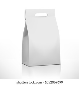 Clear White Craft Paper Bag Pack. EPS10 Vector