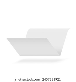 Clear White Paper Sheet Flying Isolated On White Background. EPS10 Vector