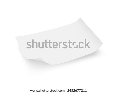 Clear White Paper Sheet Flying Isolated On White Background. EPS10 Vector