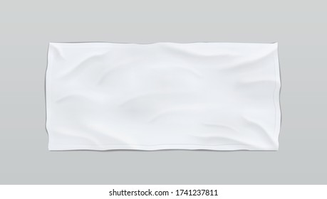 Clear White Soft Beach Towel For Branding. EPS10 Vector