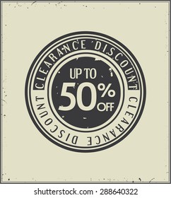 clearance discount retro badge