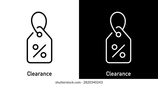 Clearance and discount. Vector editable line icon.