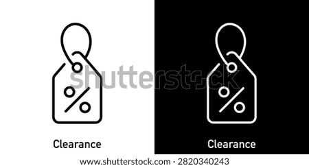 Clearance and discount. Vector editable line icon.