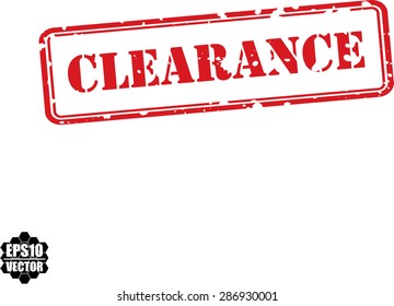 Clearance grunge rubber stamp on white, vector 