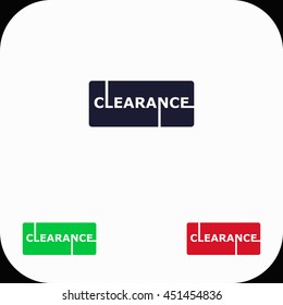 Clearance Illustration set. Blue, green, red icon.