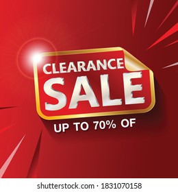Clearance Sale up to 70  percent off Banner vector