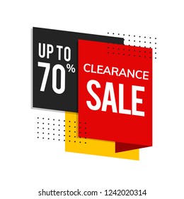Clearance sale up to 70% shop promotion advertisement vector
