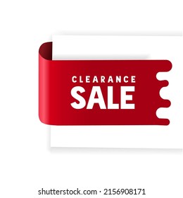 Clearance sale banner design. Clearance Sale Promotion Label. Modern banner element. Special offer. Flat vector illustration.