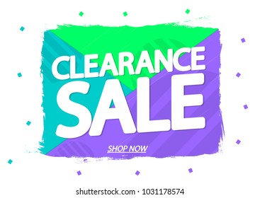 Clearance Sale, banner design template, app icon, vector illustration 