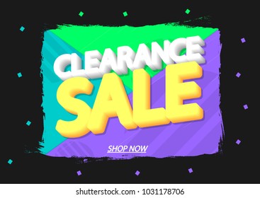Clearance Sale, banner design template, app icon, vector illustration 
