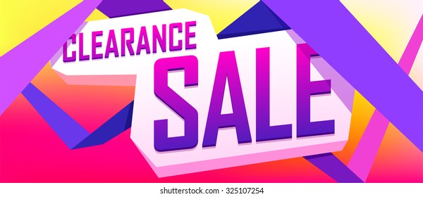 Clearance Sale Banner, sale design template. Vector illustration