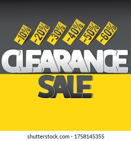 Clearance sale banner, flyer or poster design template
