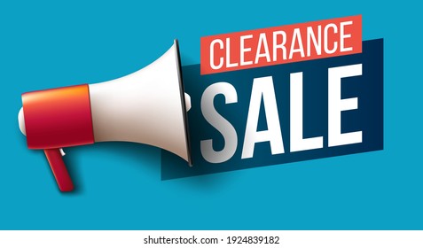 "Clearance Sale" banner with megaphone