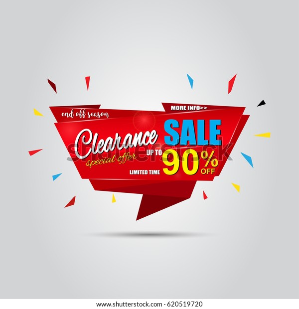 Clearance Sale Banner Template Design 90 Stock Vector Royalty Free