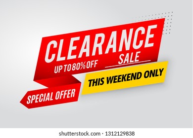 Clearance sale banner template red