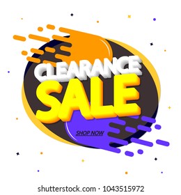 Clearance Sale, bubble banner, discount tag design template, app icon, vector illustration