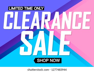 Clearance Sale Discount Horizontal Poster Design Stock Vector (Royalty ...