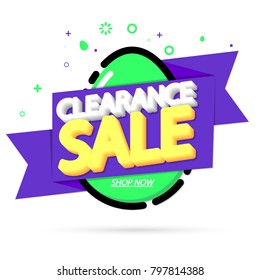 Clearance Sale, Easter discount tag, banner design template, app icon, vector illustration