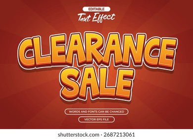 Efecto de texto editable de venta de liquidación con fondo retro