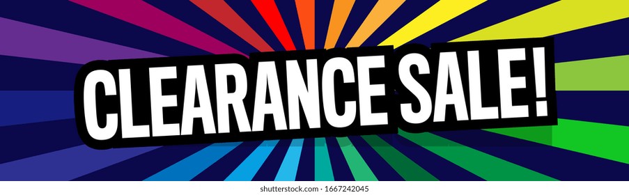  Clearance sale on multicolored rays background