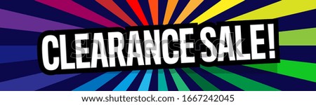  Clearance sale on multicolored rays background