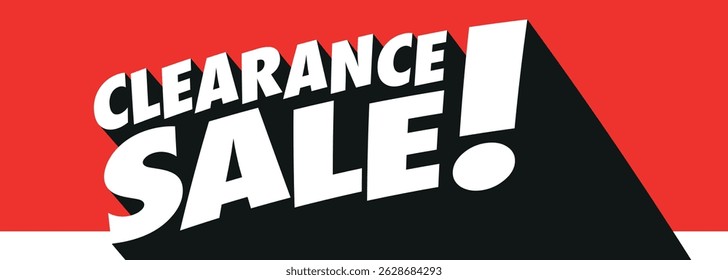 Clearance sale on red background