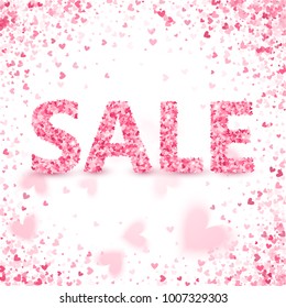 Clearance sale on Valentine's day. Discounts.