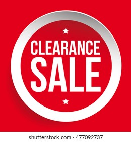 Clearance Sale Red Vector Label Or Tag