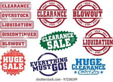 Clearance Sale and Retail Stamps