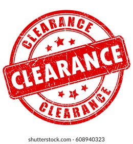 Clearance sale rubber vector stamp illustration on white background