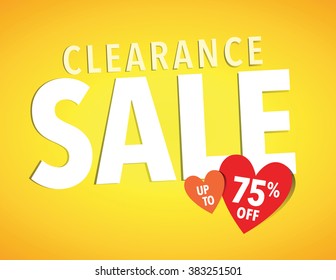 Clearance sale sign save up to 75% off original price