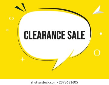 Clearance sale speech bubble text. Hi There on bright color for Sticker, Banner and Poster. vector illustration.