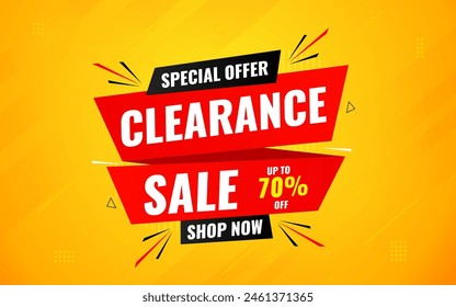 Clearance sale super offer sale banner template. stock clearance background. stock out banner template design for web or social media, Sale special offer. abstract vector design.
