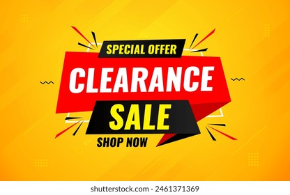 Clearance sale super offer sale banner template. stock clearance background. stock out banner template design for web or social media, Sale special offer. abstract vector design.