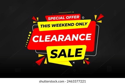 Clearance sale super offer sale banner template. stock clearance background. stock out banner template design for web or social media, Sale special offer. abstract vector design.