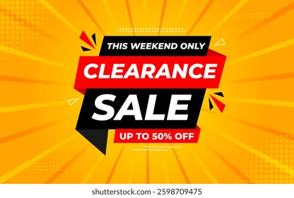 Clearance sale super offer sale banner template. stock clearance background. stock out banner template design for web or social media, Sale special offer. abstract vector design.