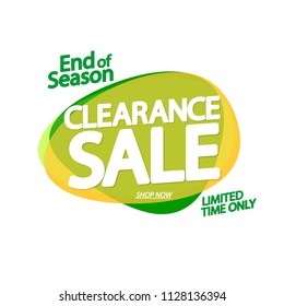 Clearance Sale tag, bubble banner design template, end of season, app icon, vector illustration