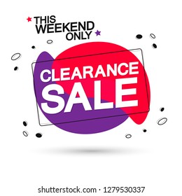Clearance Sale tag, bubble banner design template, app icon, vector illustration