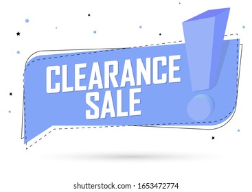Clearance Sale, tag design template, discount speech bubble banner, app icon, vector illustration