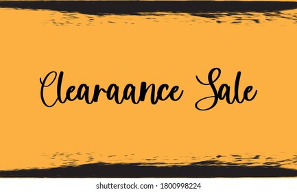 Clearance Sale Typography Handwritten Calligraphy Black Color Text On Yellow Background