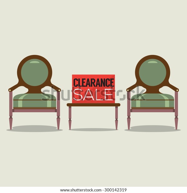 Clearance Sale Vintage Chairs Vector Illustration Royalty Free