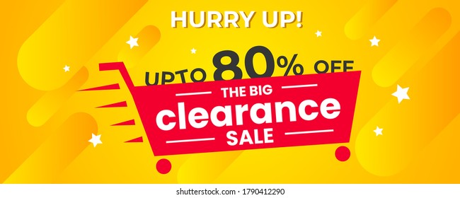 The Clearance Sale Web Banner Shopping Offers Label Vector