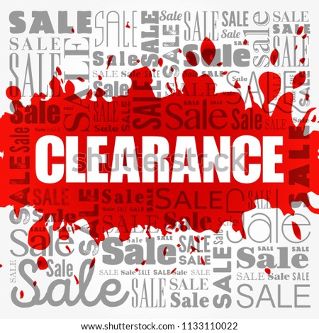 Clearance sale word cloud collage, business concept background